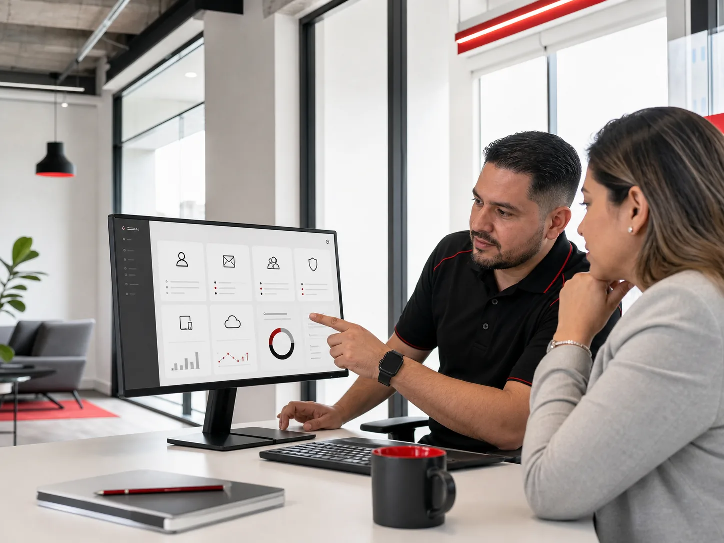 Ilustración de productividad y administración de software