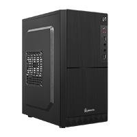 GABINETE QUARONI FRENTE ABS, NEGRO TIPO ALUMINO CEPILLADO CON ENCENDIDO Y PUERTOS LATERALES, MICRO ATX