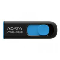 MEMORIA ADATA 256GB USB 3.2 UV128 RETRACTIL NEGRO AZUL AUV128-256G-RBE