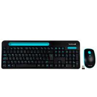 KIT TECLADO Y MOUSE - TECHZONE - TZ20COMB02-INA - INALAMBRICO USB A - BATERIAS AA