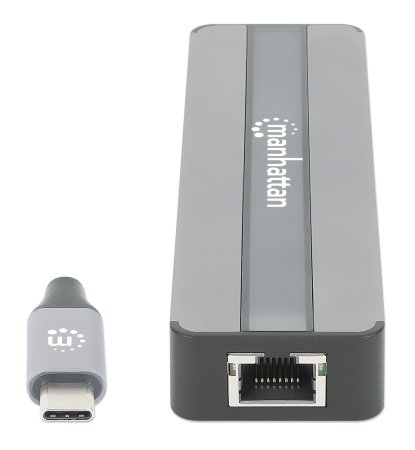 DOCKING USB, MANHATTAN, 153928, -C  7 PTOS, HDMI, RED, USB-C PD