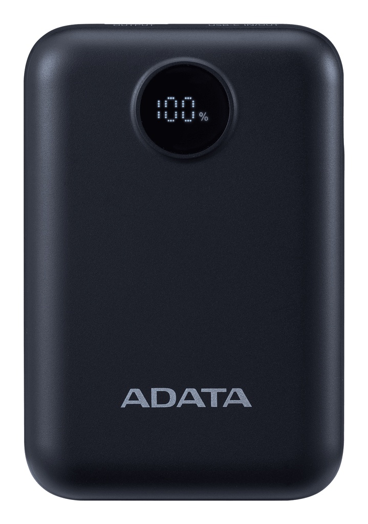 BATERIA DE RESPALDO ADATA POWER BANK C10022 10000MAH ENTRADA USB TIPO C Y USB TIPO A NEGRA PC1002212BK