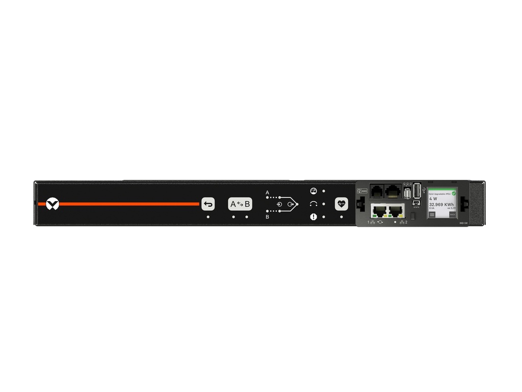 RPDU, RACK TRANSFER SWITCH MONITORED UNIT LEVEL, 10A OR 15A, 120V OR 208V OR 230V, 1.4KW OR 2.4KW OR 2.3KW, HORIZONTAL, 10 LOCKING IEC C13, C14, BLACK POWDER COAT.