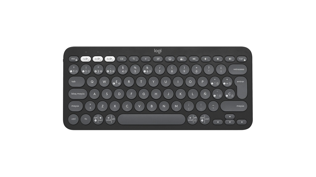 TECLADO LOGITECH PEBBLE KEYS 2 K380S GRAFITO INALAMBRICO EASY-SWITCH BLUETOOTH LOGI BOLT NO INCLUIDO. (ESPAÑOL)