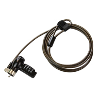 CANDADO DE LAPTOP EC LINE EC-GF033, NEGRO, CABLE 1.8 MTS, COMBINACION 4 DIGITOS, ACERO GALVANIZADO TRENZADO REVESTIDO CON VINIL TRANSPARENTE, ROTACION 360 DOBLE EJE