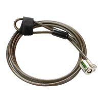 CANDADO DE LAPTOP EC LINE EC-CP002, NEGRO, CABLE 1.8 MTS, CERRADURA CON LLAVE, ACERO GALVANIZADO TRENZADO REVESTIDO CON VINIL TRANSPARENTE, ROTACION 360 DOBLE EJE