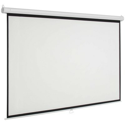 PANTALLA PROYECCION MANUAL MULTIMEDIA SCREEN MSC-221, 100 PULGADAS DIAGONAL, MEDIDA 221 CM X 124 CM, FORMATO 16:9, COLOR BLANCO MATE, PARA COLGAR O PARED
