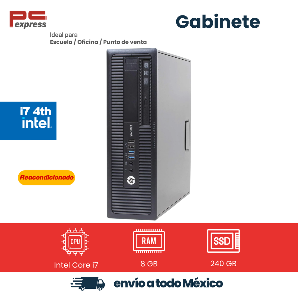Vista adicional de Computadora reacondicionada HP EliteDesk 800 G1 SFF Intel Core i7-4790, 8 GB RAM