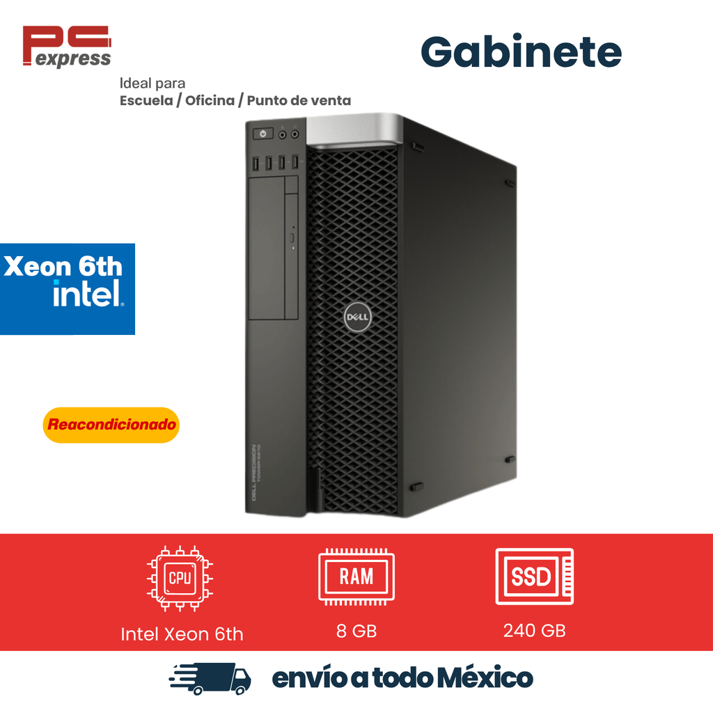 Vista adicional de Computadora reacondicionada Dell Precision T5810 Intel Xeon E5-1620 v3, 8 GB RAM