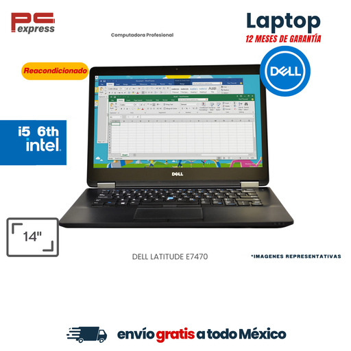 Dell Latitude E7470 reacondicionada | Core i5 6.ª | 8 GB RAM | M.2 240 GB